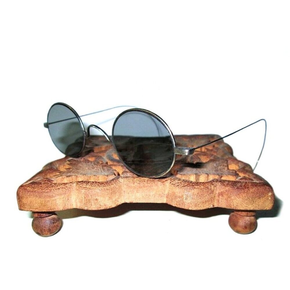 Antique Smoky Sunglasses Grey Civil War Glasses Old Vtg Spectacles